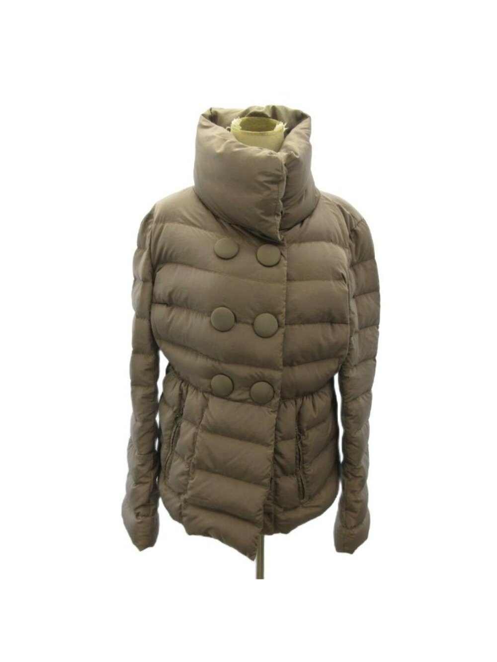Moncler Kelly Giubotto Down Jacket Double Stand Collar Greige 5